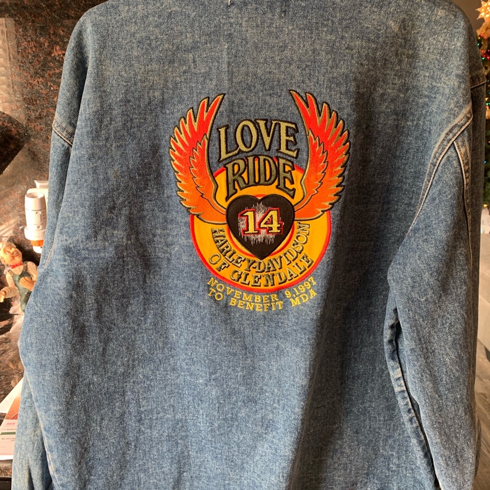 Levis style Mens Harley Love Ride denim LG Jacket